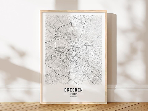 Stadtplan Poster Dresden, Foto: JUNOMI