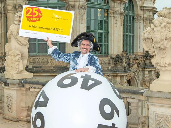 Die Sonderaktion von Sachsenlotto und dem Schlösserland präsentiert der Baumeister Augusts des Starken, Matthäus Daniel Pöppelmann, Foto: Jürgen Männel 